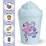 Fun Sweets Blue Cotton Candy 6-Pack - Blue Raspberry Flavor (1.5 oz Tubs) - Bulk Cotton Candy for CandyBuffets, Parties & Gender Reveals