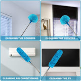 100 Inch Cobweb Duster, Spider Web Brush & Microfiber Feather Duster with 100" Extension Pole, Bendable Head, Scratch-Resistant Cover, Washable Duster