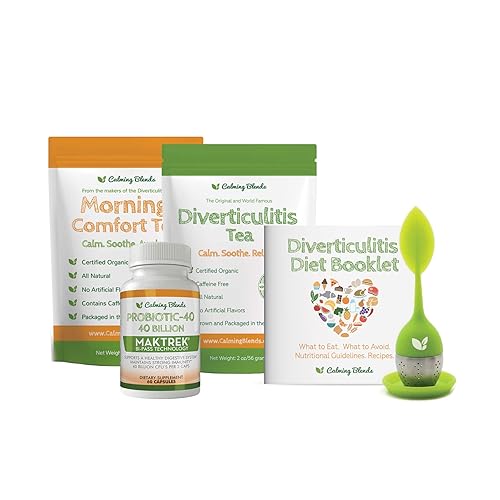 CALMING BLENDS Tea Bundle Pack | Diverticulitis, Morning Comfort Tea, Probiotic Infuser | Supports Complete Digestive Health