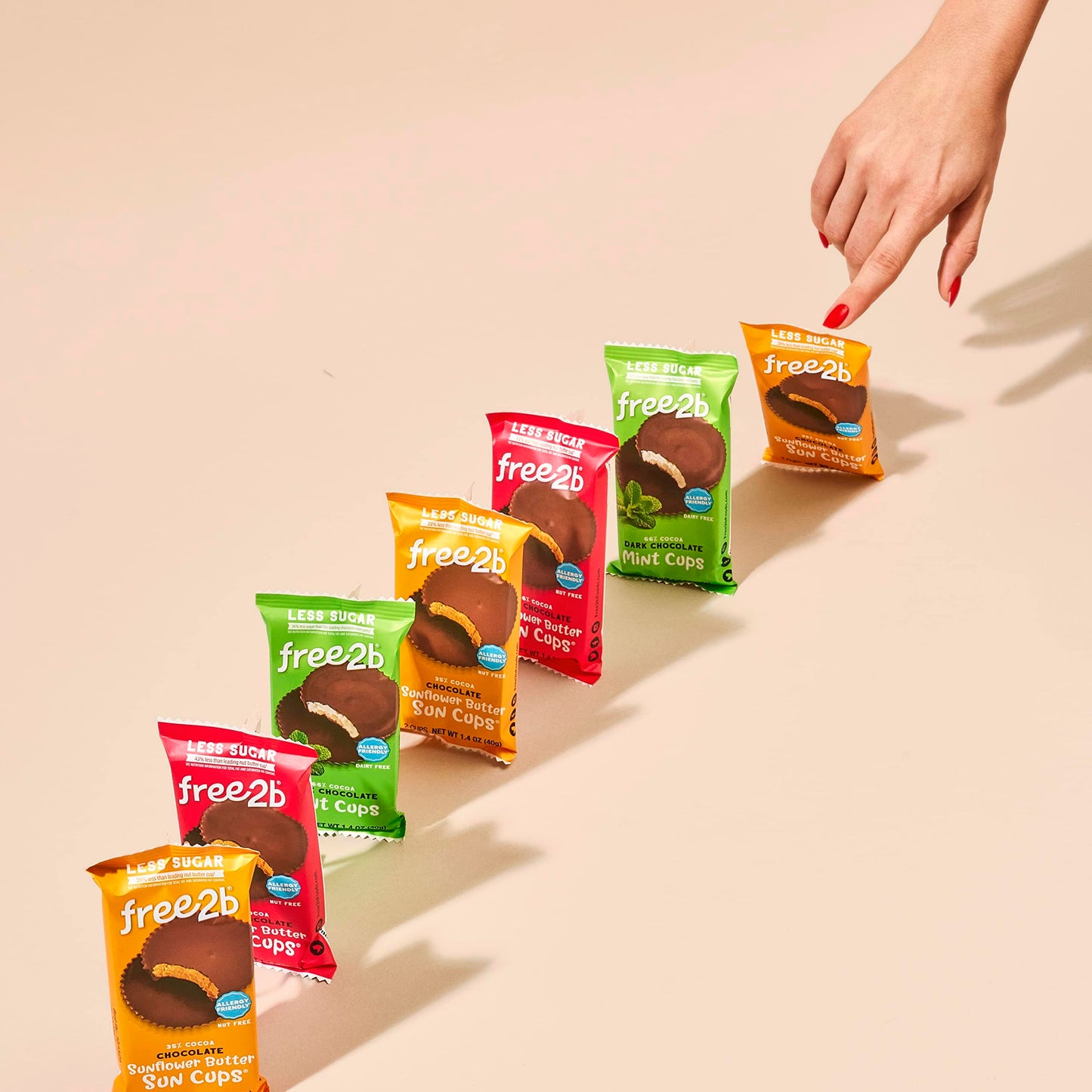 Free2b Foods Dark Chocolate Sun Cups Gluten-Free, Dairy-Free, Nut-Free and Soy-Free - 2-Cups (Pack of 12)