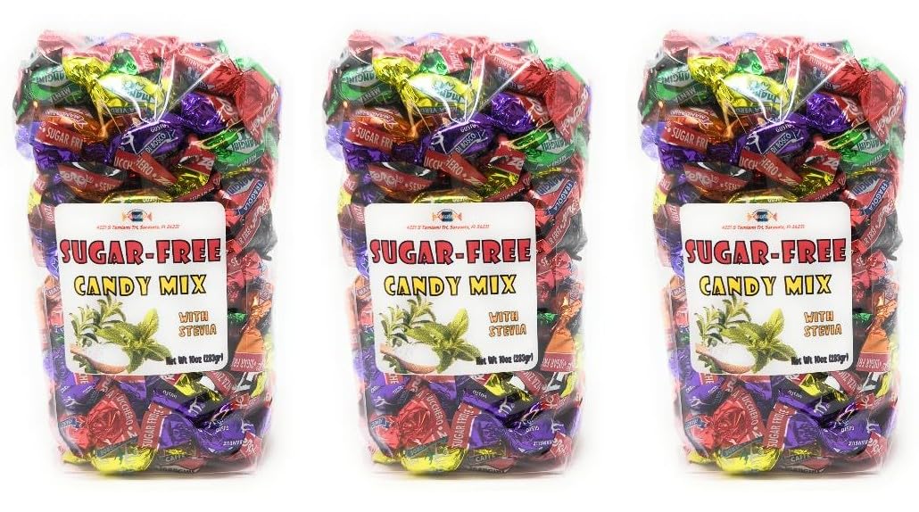 Sugar Free Candy Mix w/Stevia - Total wt. 30(Oz), Include: 3 pck of Sugar Free Candy Mix w/Stevia,