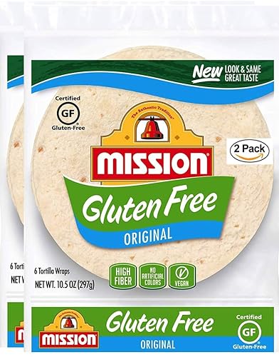 Mission Gluten Free Soft Taco Tortillas, Trans Fat Free, High Fiber, 6 Count - 2 Packs
