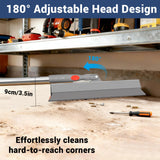 FibreDeep Floor Squeegee for Concrete Floor, 15.8" Large Heavy Duty Squeegee for Floor with 60" Adjustable Handle, 2-in-1 Silicone & EVA Blade