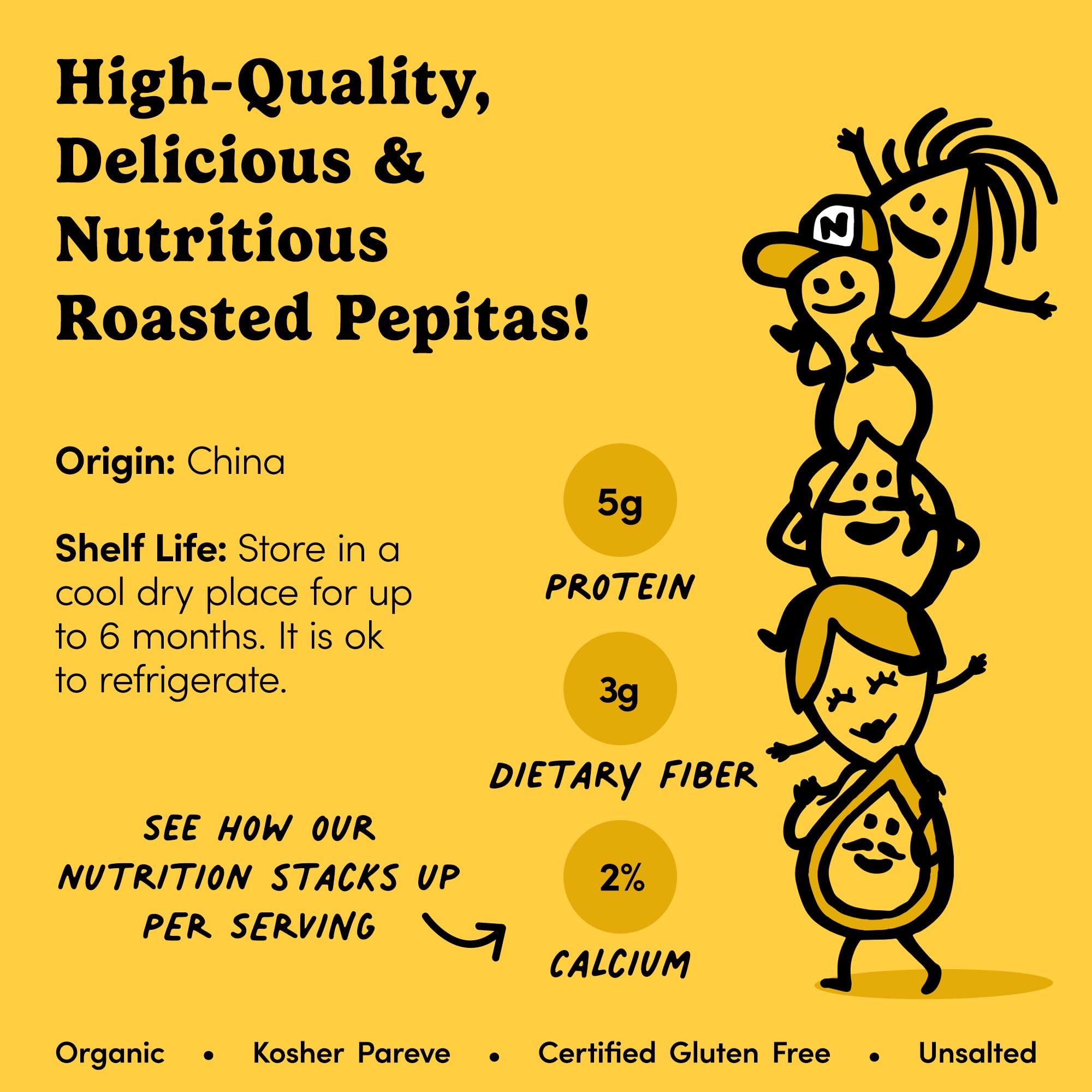 Nuts com - Roasted Pepitas - 2 Lb Bag, Unsalted No Shell Pumpkin Seeds, Healthy Snack for Adults & Kids, Rich in Protein, Fiber & Calcium - Keto