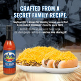 Skyline Chili Hot & Spicy Sauce - Authentic Cincinnati Restaurant-Style Secret Recipe with Tabasco, Cayenne, and Jalapeño Peppers, Gourmet Chili Sauce