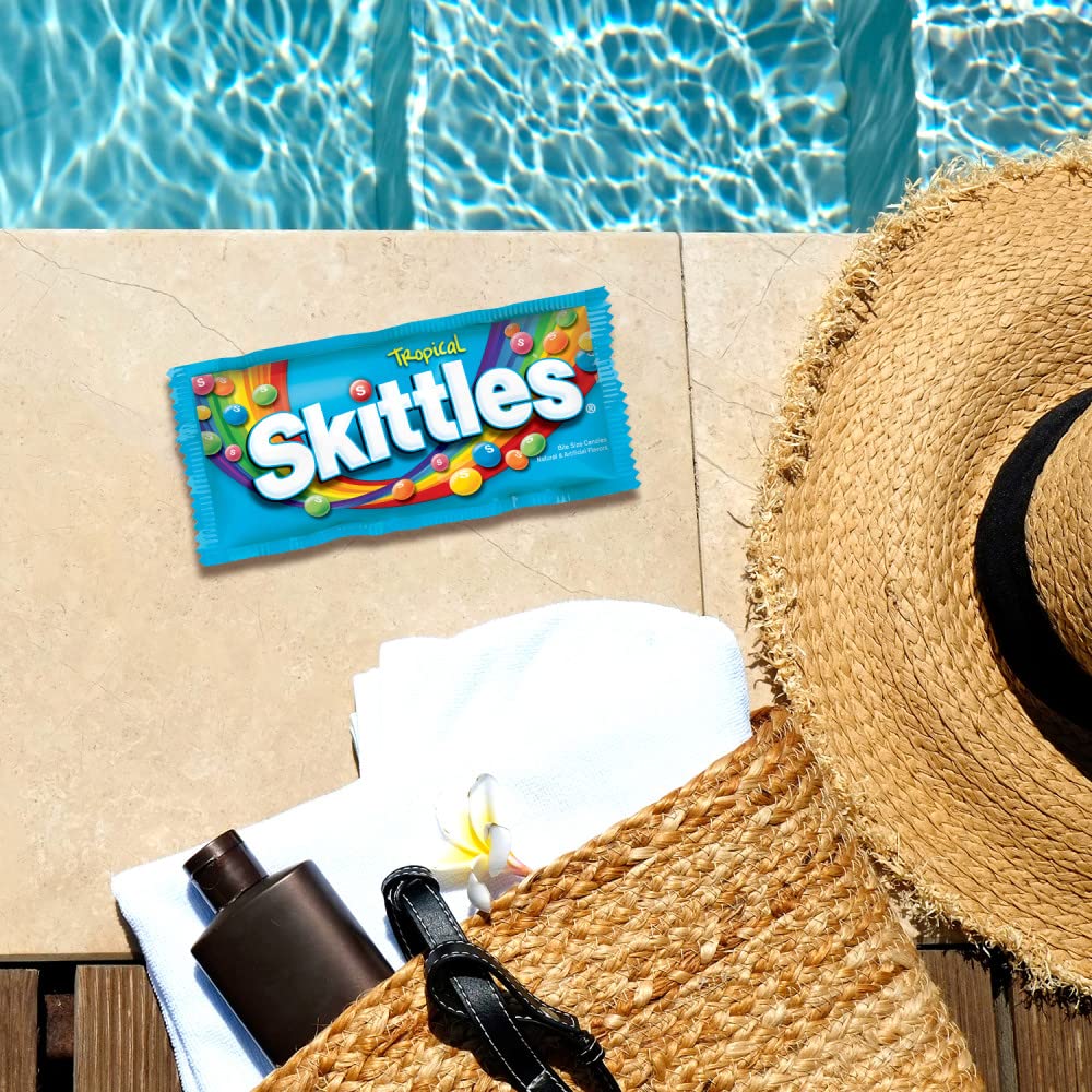 SKITTLES Candy, Tropical Bulk Candy 2.17-Ounce, 36 Packs of Individually Wrapped Candy Bulk Box