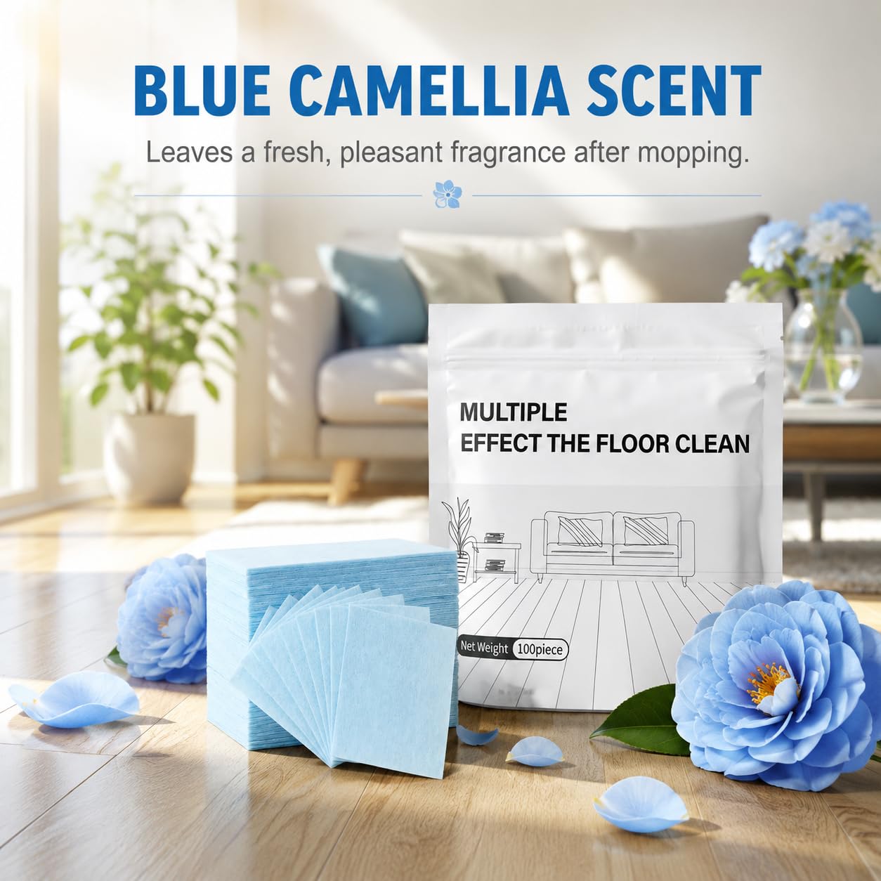 UsLikeDiy Multi-surface Floor Cleaning Tablets, Concentrated Deep Clean Pods, Works on Hardwood Tile Laminate Household Daily Cleaning, Camellia Fresh