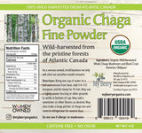 Organic Chaga Tea Fine Mushroom Powder by My Berry |100% Wild-Harvested from Atlantic Canada | 4oz | Herbal Tea | Raw Loose Powder | Additive-Free