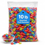 Assorted Fruit Gummies, 10 lb Bulk Bag, Chewy Gummy Candy for Parties