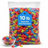 Assorted Fruit Gummies, 10 lb Bulk Bag, Chewy Gummy Candy for Parties
