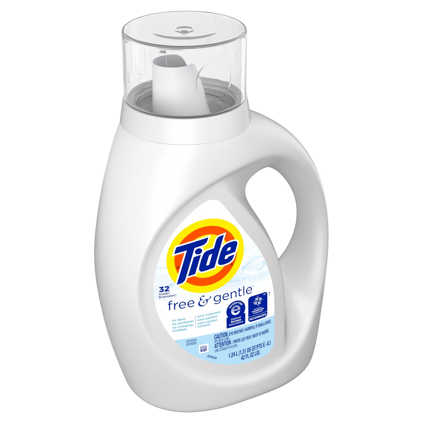 Free and Gentle Laundry Detergent, 32 Loads, 42 oz Bottle, 6/Carton