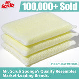 Sponges Kitchen Scrub Dish Sponge Scouring Pad, 6 Pads Cleaning Brush Dishwasher Soap Supplies, Dishwashing Dinnerware Towels Sink Pan Pot Cloth Rags