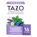 TAZO Herbal Tea Bags, Stress Unwind Blueberry Lavender Lemon Balm, 16 Count (Pack of 1)