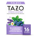 TAZO Herbal Tea Bags, Stress Unwind Blueberry Lavender Lemon Balm, 16 Count (Pack of 1)