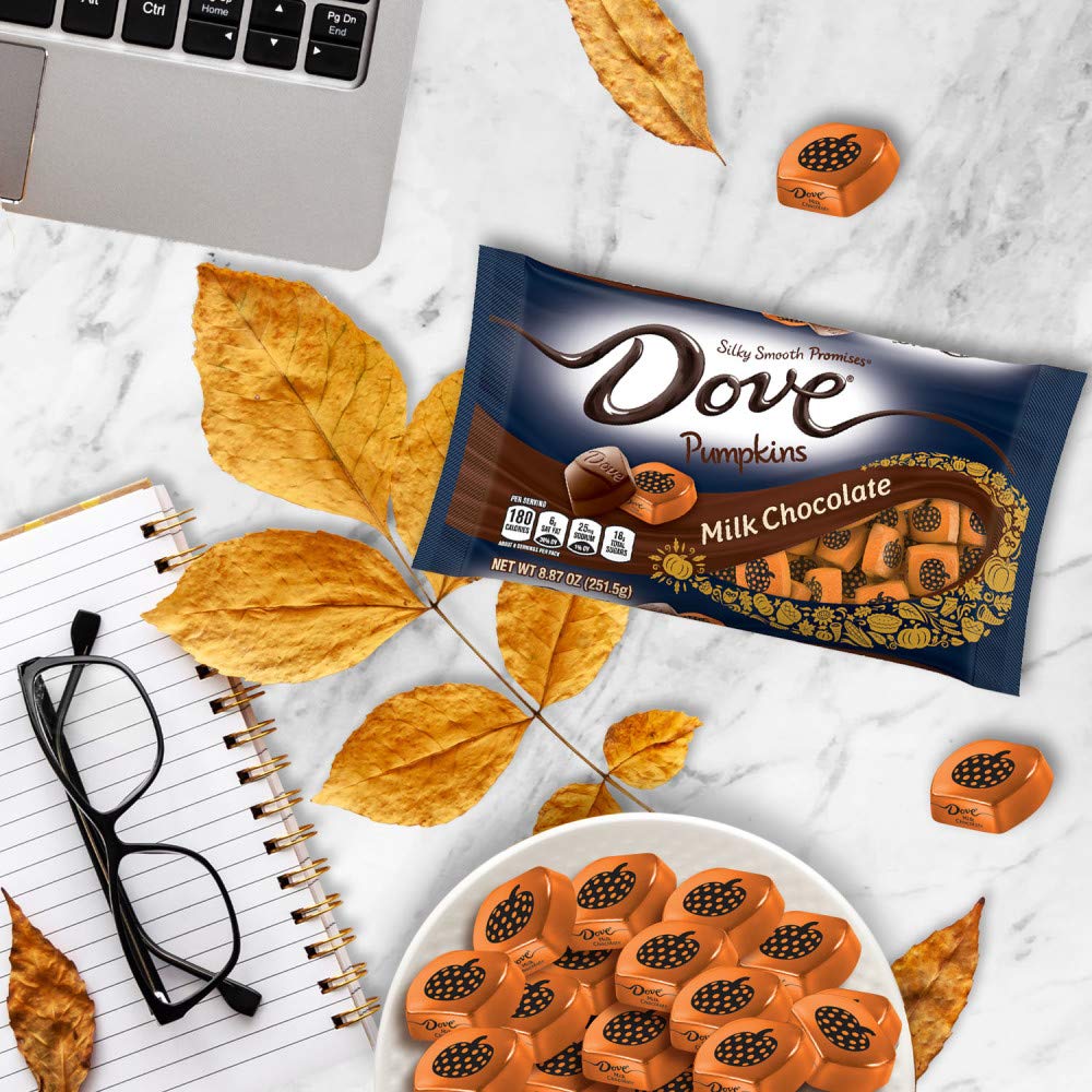 DOVE PROMISES Milk Chocolate Pumpkins Autumn Fall Treats Halloween Candy, 8.87oz