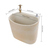Garden Floor Mop Sink Set 16x13x16in, Ceramic Utility Mop Basin with Faucet and Button Drainage Large Capacity Mops Bucket for Garage Laundry Room