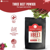 Dr. Cowan’s Garden Organic Three Beet Powder Refill Pouch - Certified Detroit Red, Chiogga & Golden Beets - USA Grown Beetroot Powder in Miron Glass