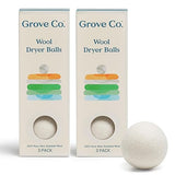 Grove Co. Wool Dryer Balls, Reusable Laundry Balls for Dryer, 100% New Zealand Wool, Reduce Drying Time, Wrinkles & Static, Sustainably Designed