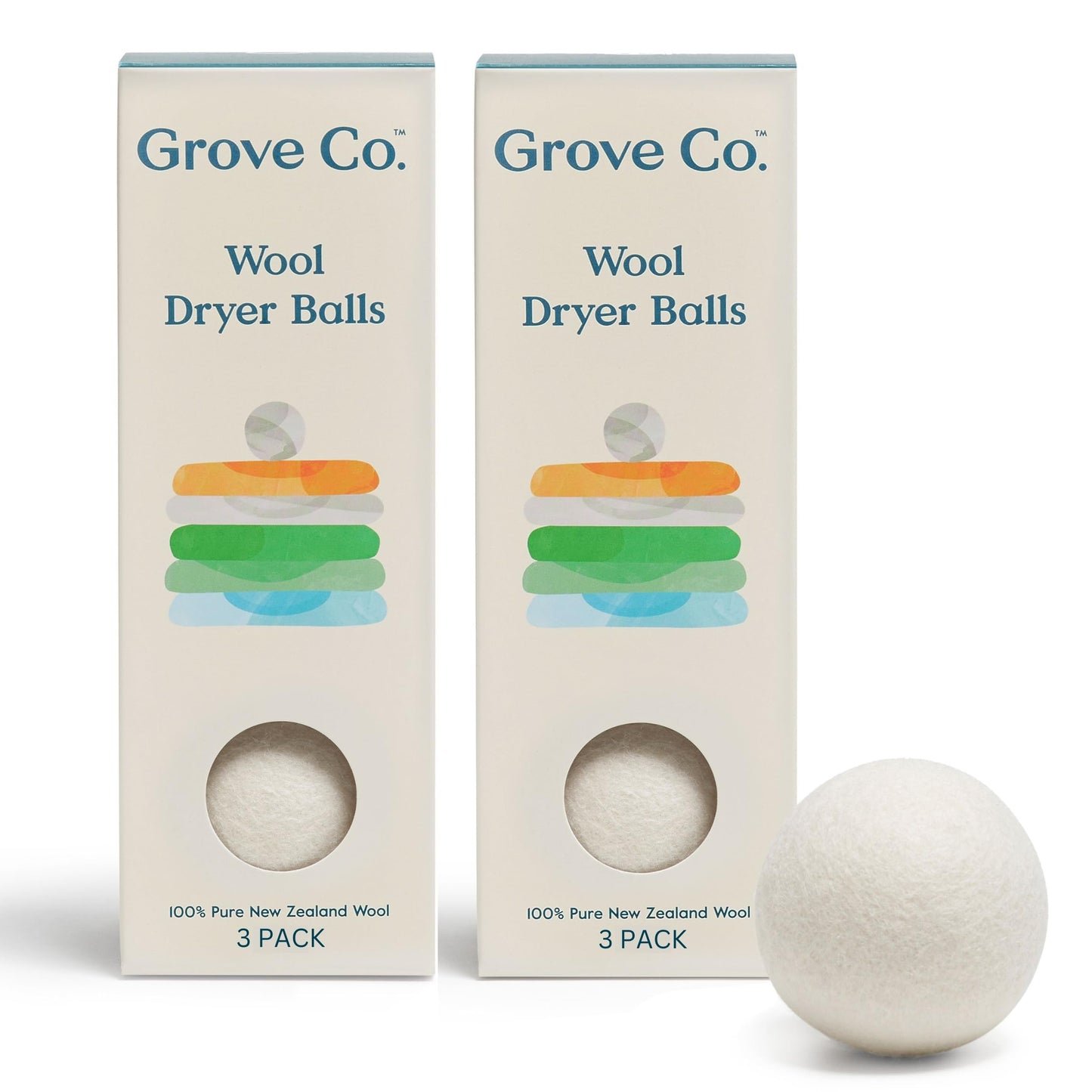 Grove Co. Wool Dryer Balls, Reusable Laundry Balls for Dryer, 100% New Zealand Wool, Reduce Drying Time, Wrinkles & Static, Sustainably Designed