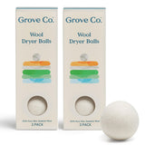 Grove Co. Wool Dryer Balls, Reusable Laundry Balls for Dryer, 100% New Zealand Wool, Reduce Drying Time, Wrinkles & Static, Sustainably Designed