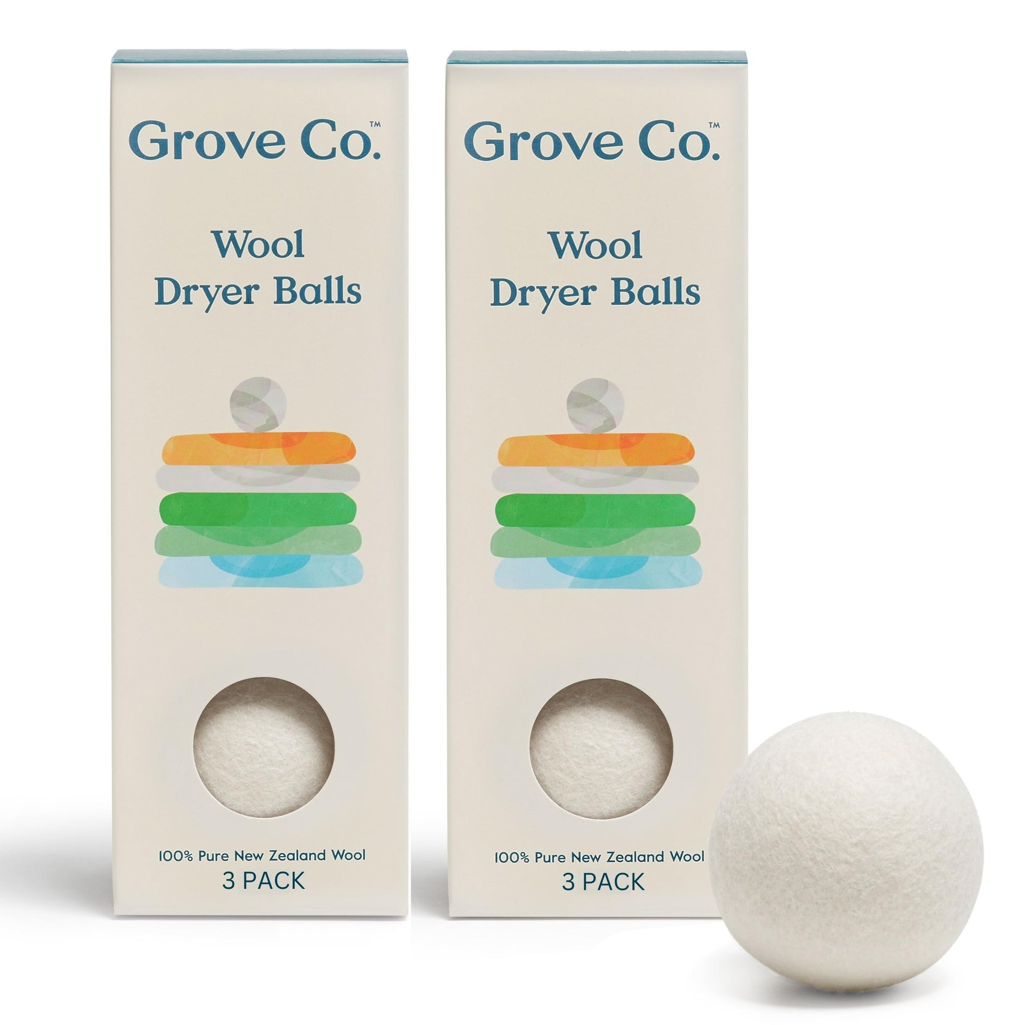 Grove Co. Wool Dryer Balls, Reusable Laundry Balls for Dryer, 100% New Zealand Wool, Reduce Drying Time, Wrinkles & Static, Sustainably Designed