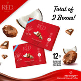 RED Delight Valentine’s Day Gift For Him Or Her - Milk Chocolate Truffles And A 14" Plush Teddy Bear (Qty 2 Boxes (4.66oz each) + 14" Teddy Bear, Milk
