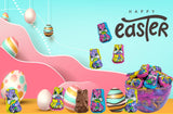 10 Pounds Easter Milk Chocolate Bunnies, Smooth & Creamy Party Bag Fillers, Individually Wrapped Multicolor Foils Approx 400 Pcs