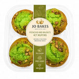 Pistachio Walnut Muffins, Soft Moist Bakery Breakfast Snack, 4 Count, 14 oz - JO BAKES