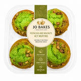 Pistachio Walnut Muffins, Soft Moist Bakery Breakfast Snack, 4 Count, 14 oz - JO BAKES
