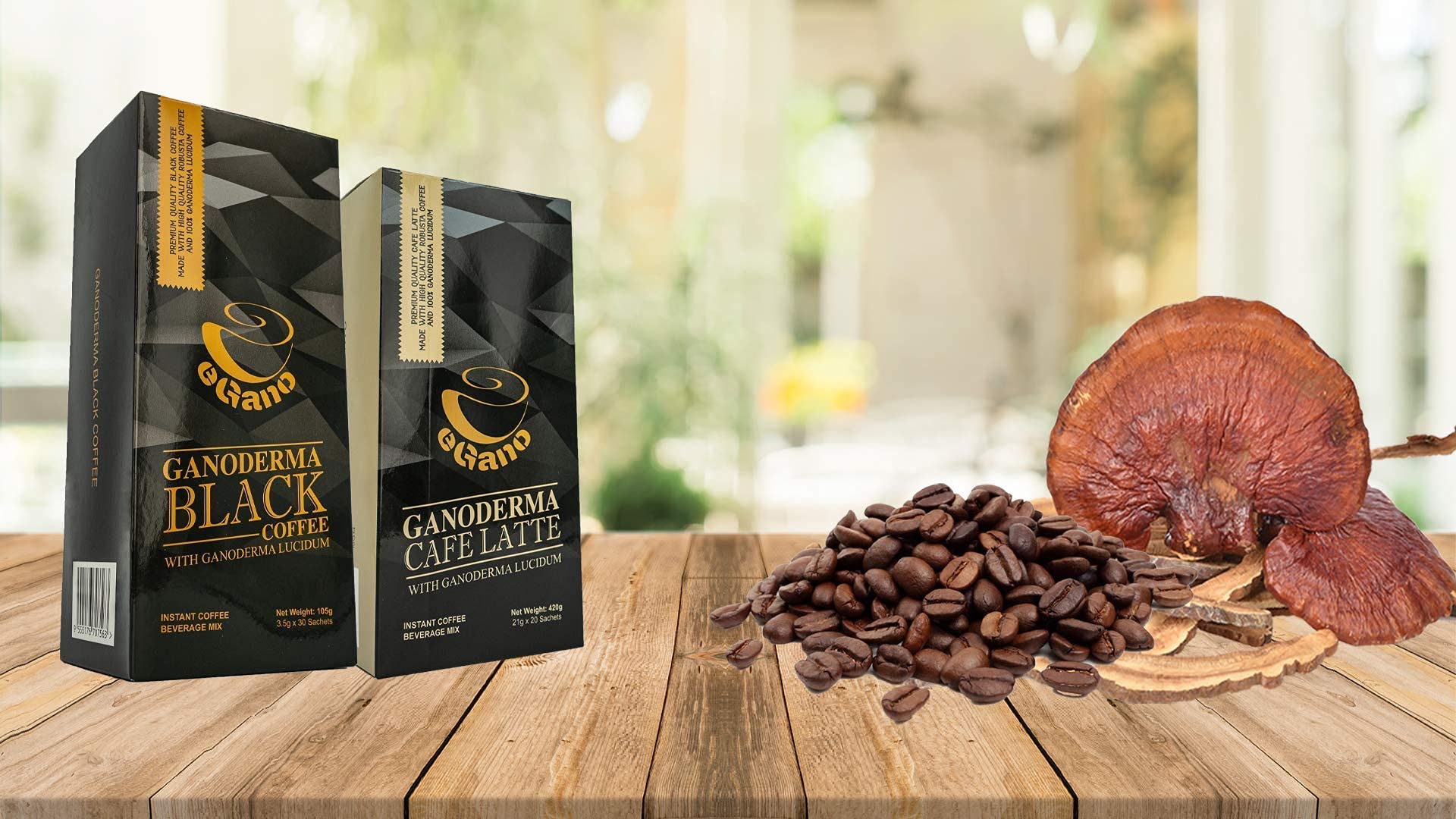 2 Boxes eGano Premium Ganoderma Black Coffee Instant Coffee With Ganoderma Lucidum Extract (3.5g x 30 Sachets / Box)