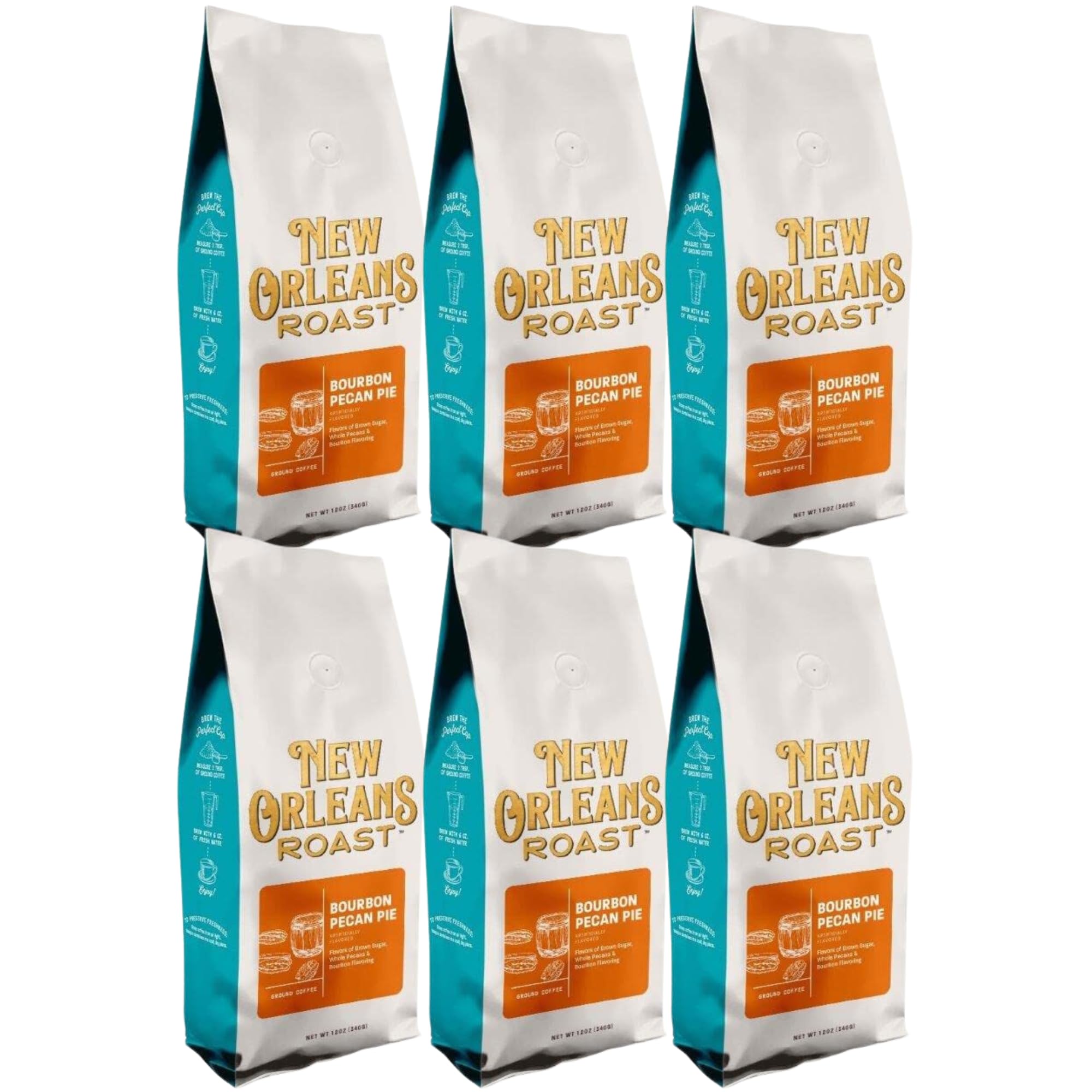 New Orleans Roast - Bourbon Pecan Pie Ground Coffee 12oz (Pack of 6)