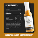 Hook & Arrow Habanero Orange Ginger Hot Sauce - Award Winning Spicy Habanero Pepper Sauce - Low Sodium, Gluten-Free, Vegan, Paleo, Low Sugar (5 fl oz
