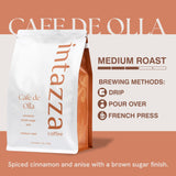 Intazza Ground Coffee, Cafe De Olla Medium Roast Coffee Ground, 100 Percent Arabica, Cozy Spiced Flavor Profile That Complements The Roast, For Coffee