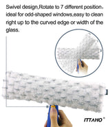 ITTAHO 60" Window Squeegee Cleaner 2 in 1 Window Cleaning Tool Kit Window Washing Kit with Extension Pole for Shower Glass, Indoor/Outdoor High Window