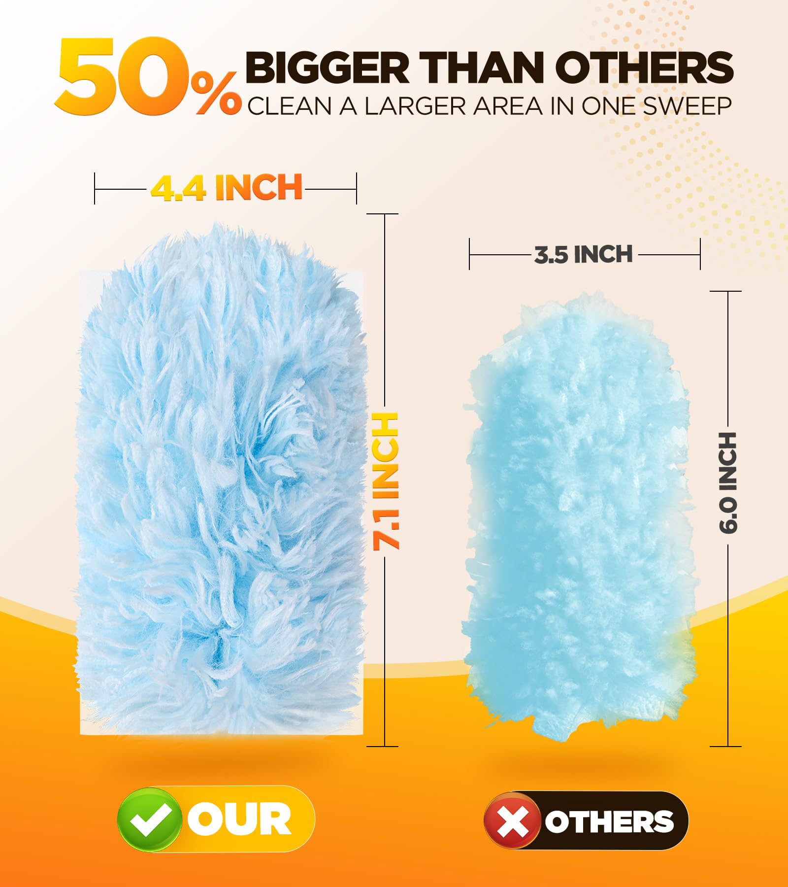 30 Count Duster Refill for Swiffer Duster with 1 Handle, One-Sided Disposable Dusters Refills with 4X Microfibers, Unscented Dusters for Cleaning