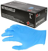 MCR Safety 6015XL NitriShield Nitrile Industrial Grade Powder Free Disposable Gloves with Rolled Cuff, Blue, X-Large, 4-Mil, 1-Pair (Pack of 100)