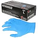 MCR Safety 6015XL NitriShield Nitrile Industrial Grade Powder Free Disposable Gloves with Rolled Cuff, Blue, X-Large, 4-Mil, 1-Pair (Pack of 100)