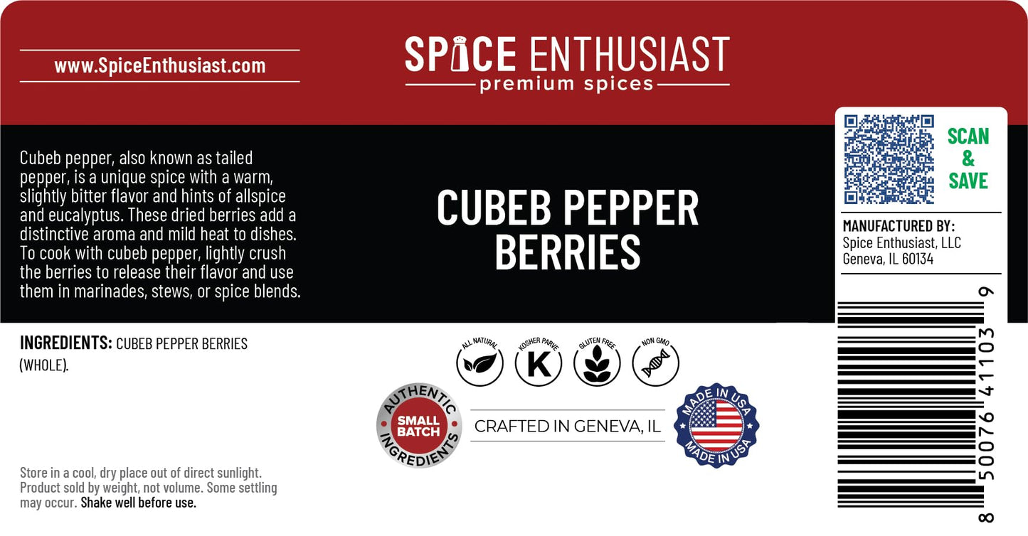 Spice Enthusiast Cubeb Pepper Berries - 3 oz