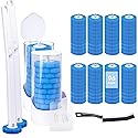 2 Pack Disposable Toilet Brush and Holder Set, Wall Mounted Toilte Wand Kit, Disposable Bowl Ceaner Wand and Caddy with 96 Refills for Closestool