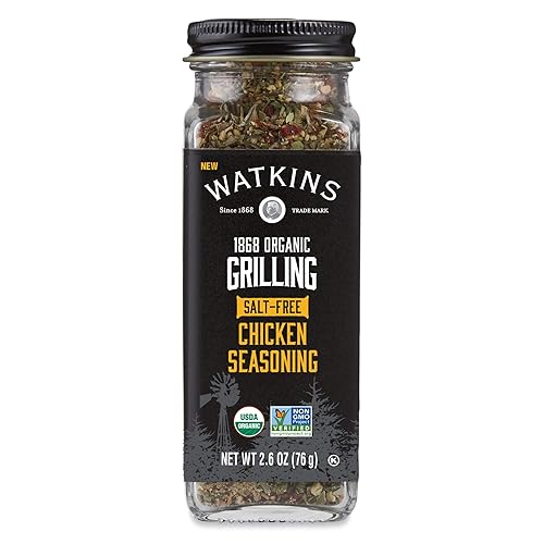 Watkins Salt-Free Organic Chicken Seasoning, 2.6 oz, 1-Pack