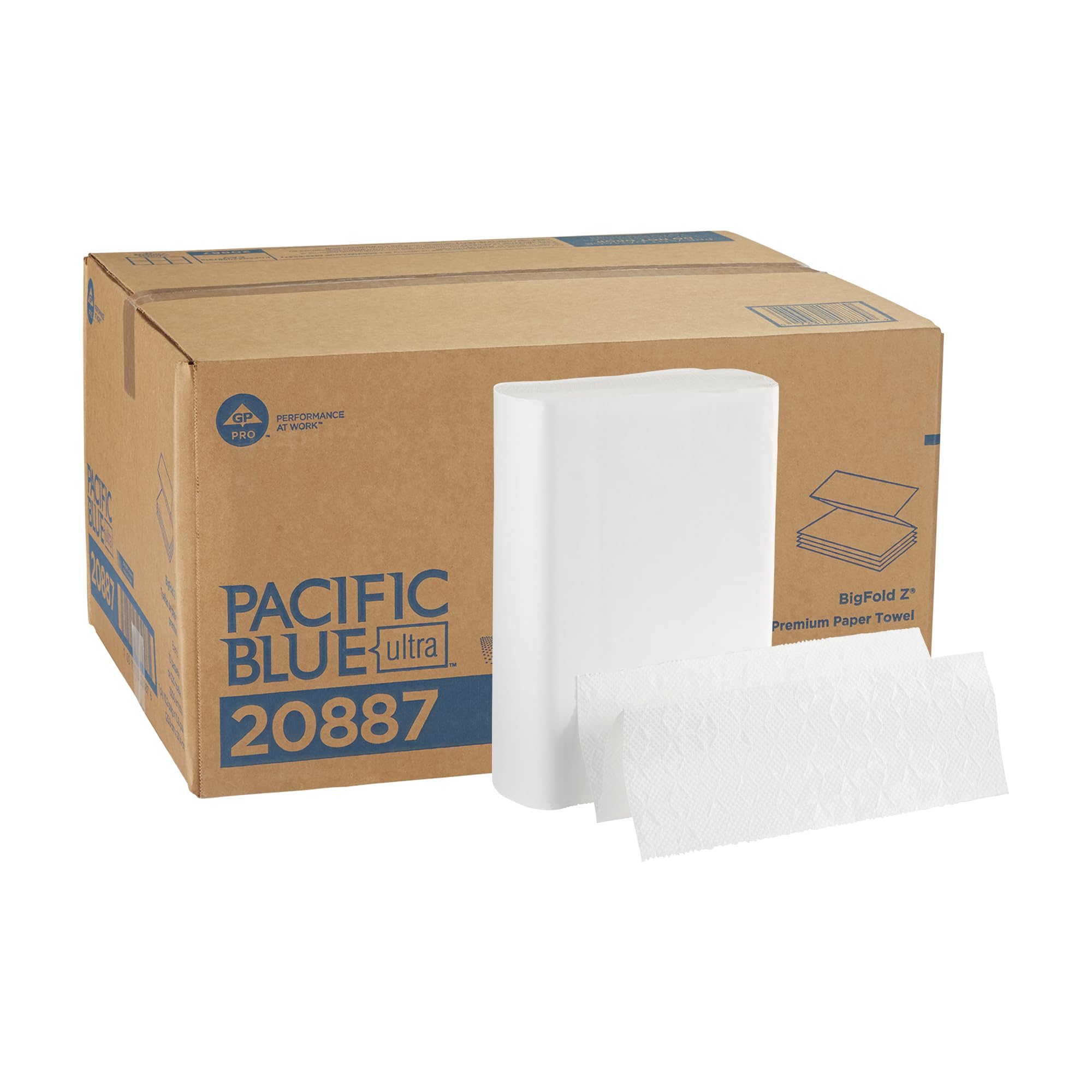 Pacific Blue Ultra Big Z-Fold Paper Towels by GP PRO (Georgia-Pacific), White, 20887, 220 Paper Towels Per Pack, 10 Packs Per Case (2200 Total)