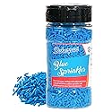 Bakerpan Blue Jimmies Sprinkles - 6 Ounces Blue Sprinkles for Cake Decorating - Edible Sprinkles for Cupcakes, Ice Cream, Cake Decorations (Made in