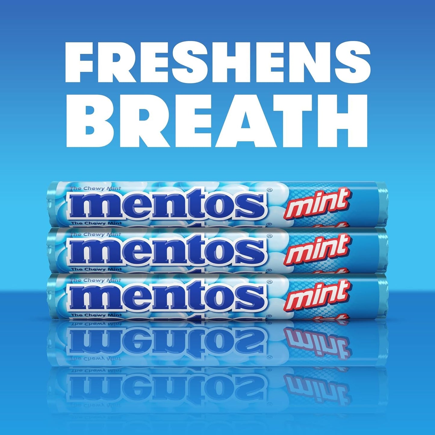 Mentos Chewy Mint Candy Roll, Mint, 14 Pieces Per Roll (Pack of 1)