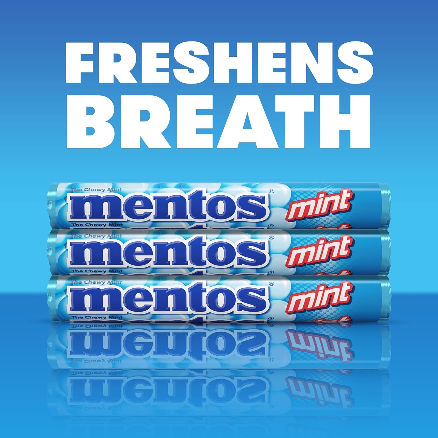 Mentos Chewy Mint Candy Roll, Mint, 14 Pieces Per Roll (Pack of 1)