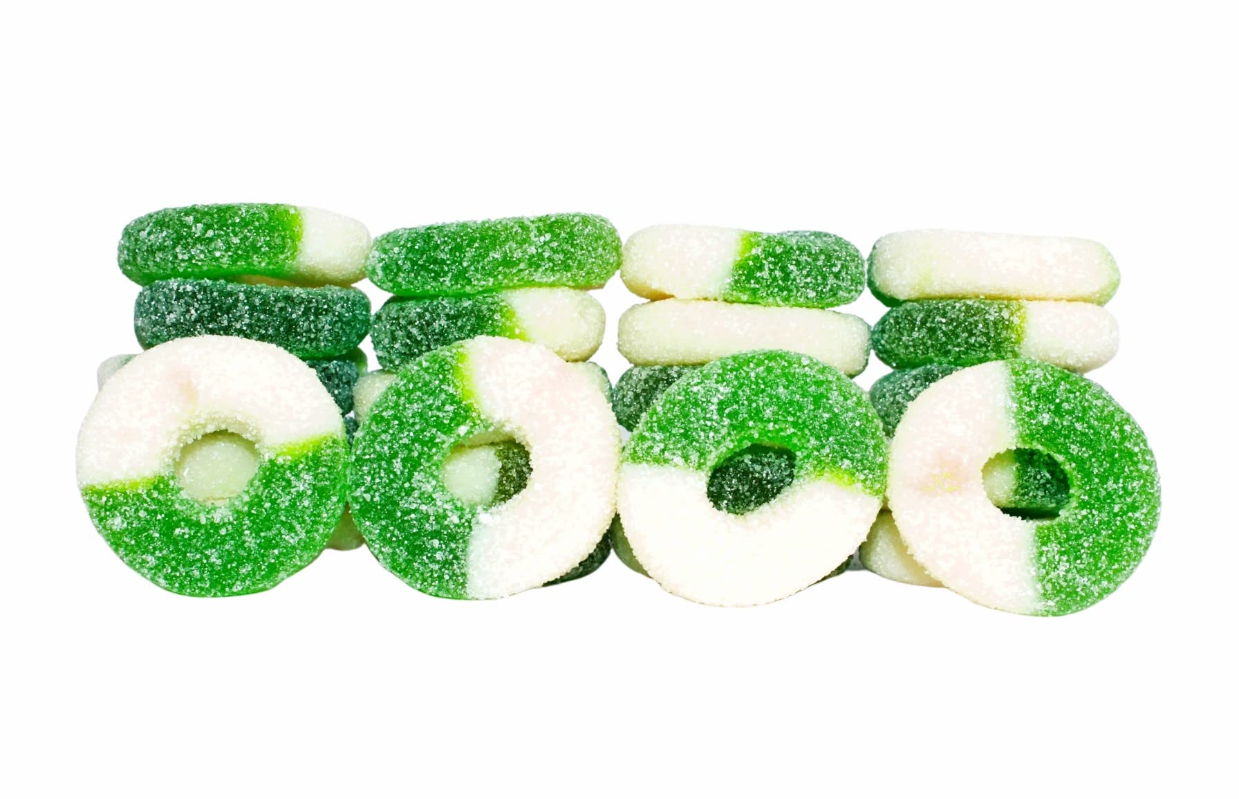Grandys Candys Green Apple Gummi Rings- Soft, Chewy, Sugar Dusted- Bulk Candy (2 Pound)