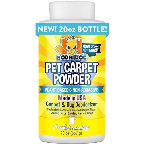 Bodhi Dog Natural Carpet Deodorizer Powder - Dry Pet Smell Eliminator & Urine Odor Remover - Loosens Fur & Dirt - Plant-Based Room Freshener