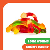 Gummy Worms - 1 Pound Pack - Gummy Candy - Assorted Fruit Flavors - Strawberry, Pineapple & Tangerine - Chewy Candy for Parties, Snacking, and Goodie