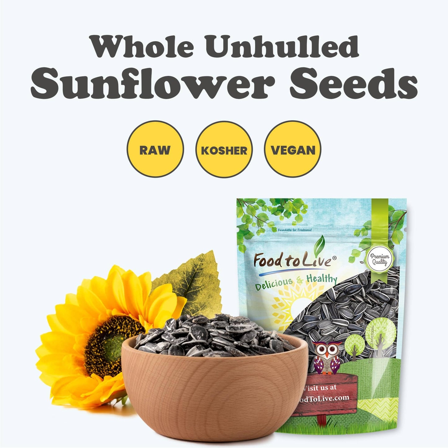 Food to Live Raw Sunflower Seeds in Shell, 6 Ounces - Fresh, Crunchy and Nutty Snack for on-the-go, Preservative-free, Great Source of Protein, Fiber