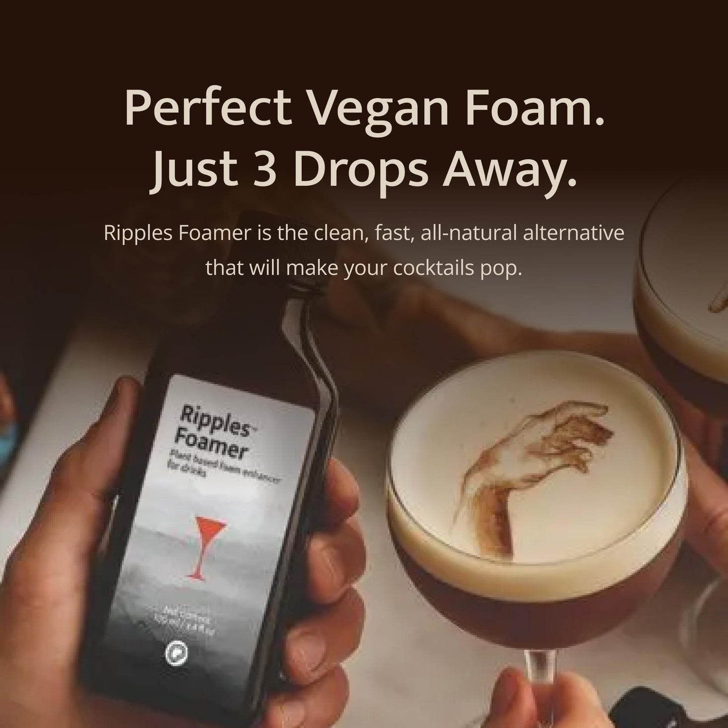 Ripples Foamer - Vegan Cocktail Foaming Drops | Egg White Substitute | Gluten-Free, Kosher | Professional Cocktail Mixer