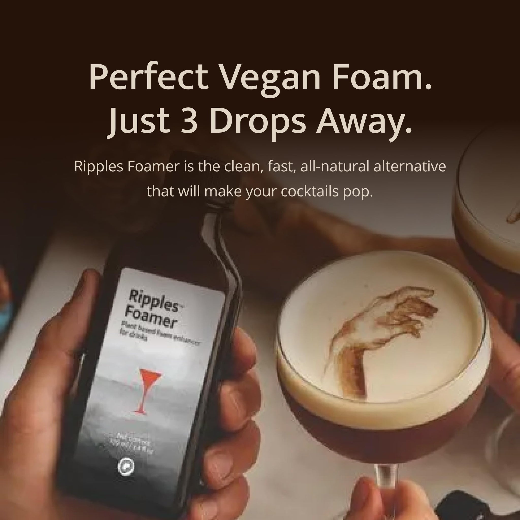 Ripples Foamer - Vegan Cocktail Foaming Drops | Egg White Substitute | Gluten-Free, Kosher | Professional Cocktail Mixer